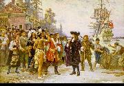 Jean Leon Gerome Ferris The Landing of William Penn china oil painting reproduction